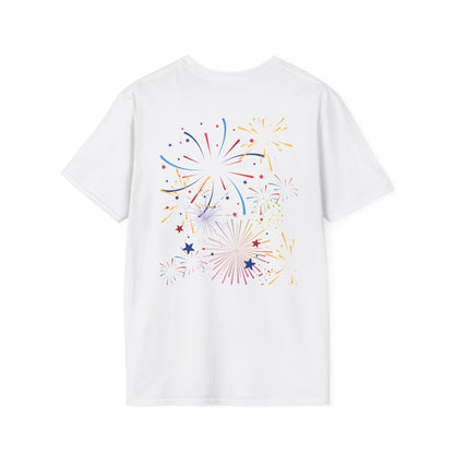 USA Sunflower T-Shirt — Patriotic Red White & Blue Floral Tee for 4th of July