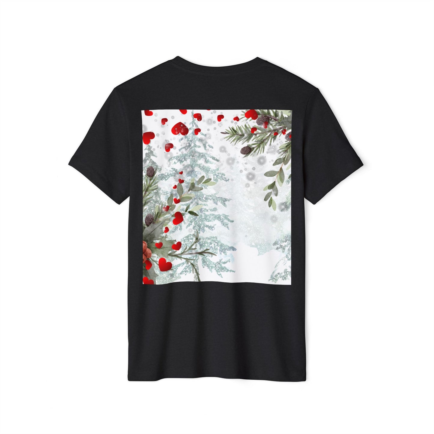 Her Heart Winter T-Shirt — Romantic Holiday Snow & Red Berries Design