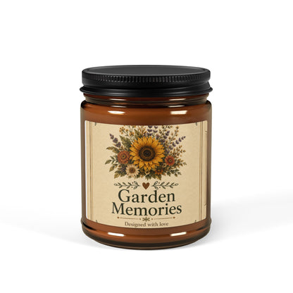 Garden Memories Soy Candle — Amber Jar Scented Candle (Multiple Sizes)
