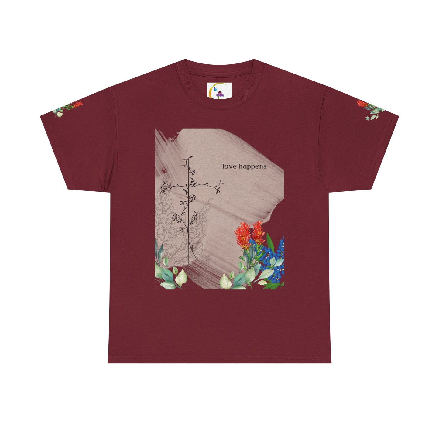 Floral Love Happens Unisex Heavy Cotton Tee