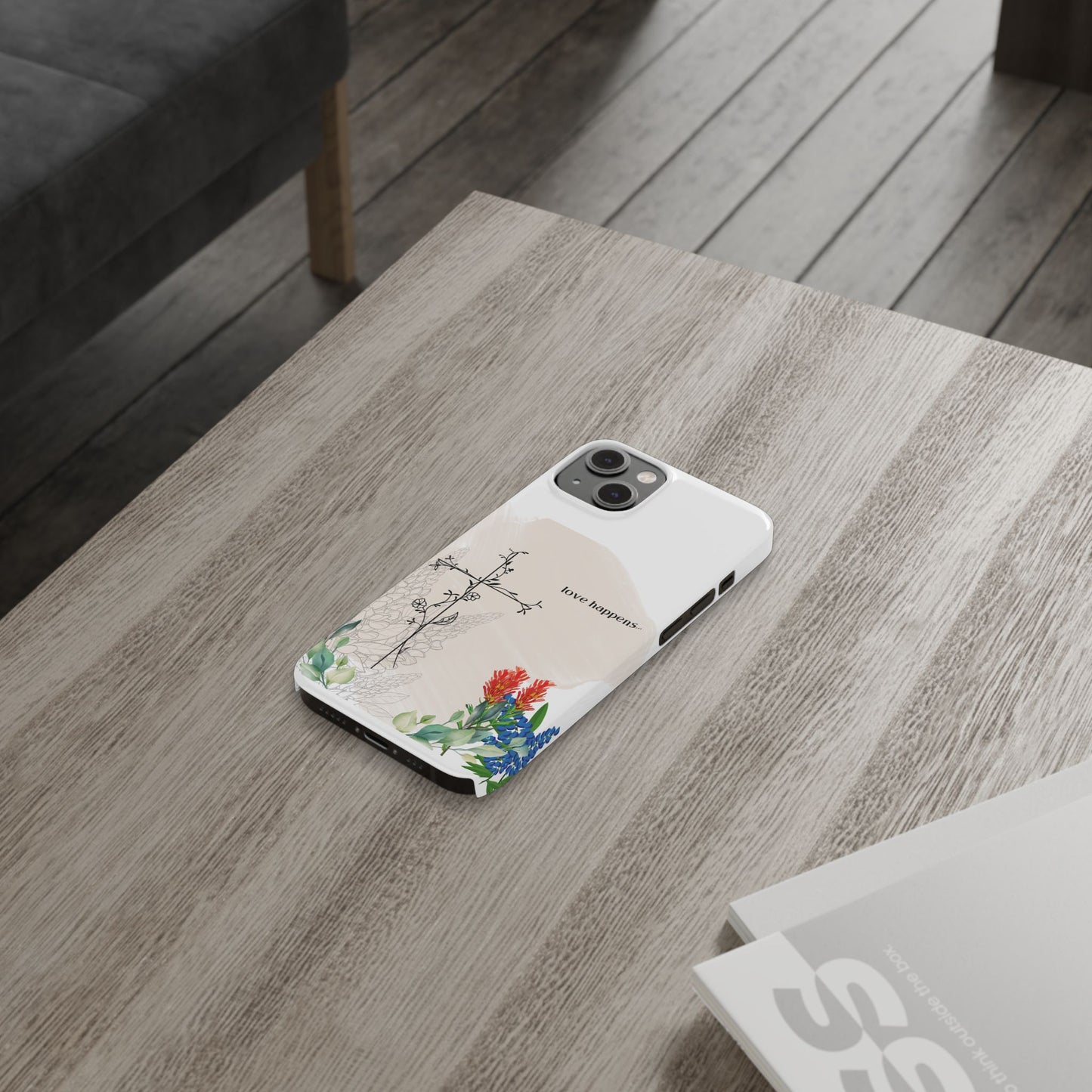 Floral Love Happens Phone Case - Slim Design for Nature Lovers