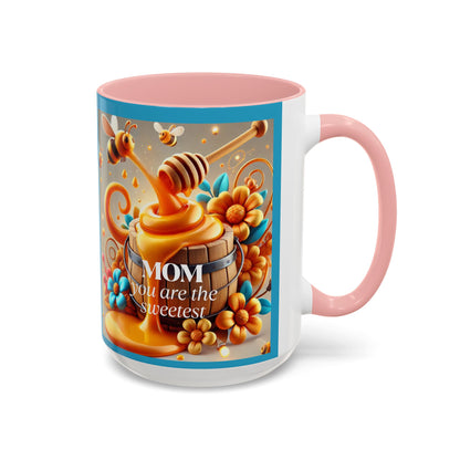 Sweetest Mom Coffee Mug - Bee & Honey Design - Perfect Gift for Mother's Day