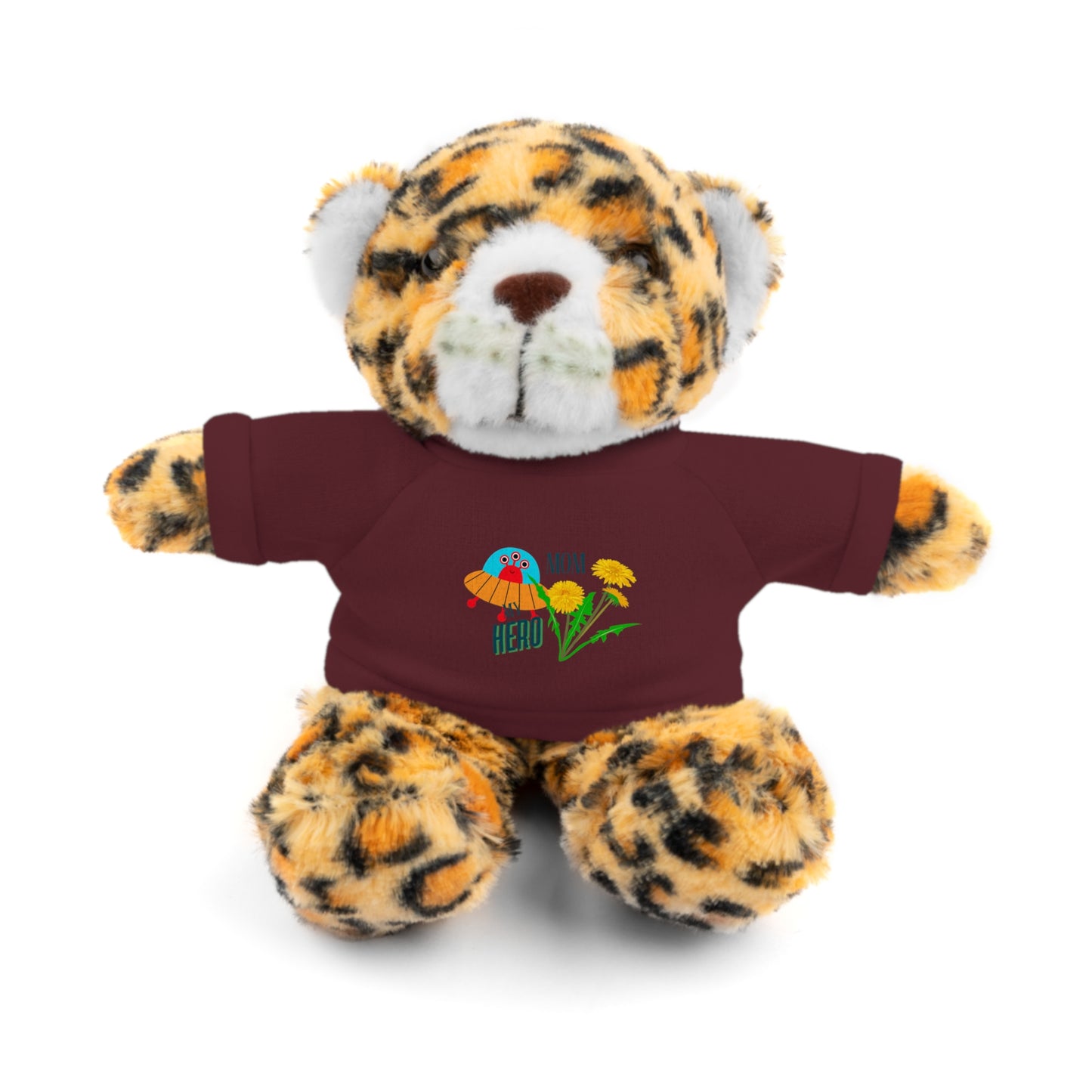 MOM is my Hero Stuffed Animal Tee Bear - Perfect Gift for Kids & Celebrations