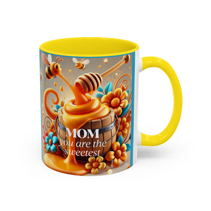 Sweetest Mom Coffee Mug - Bee & Honey Design - Perfect Gift for Mother's Day