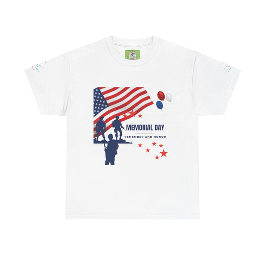Memorial Day Tribute Tee, Unisex Cotton Shirt, Veterans Day Gift, Patriotic T-shirt, Remembrance Apparel