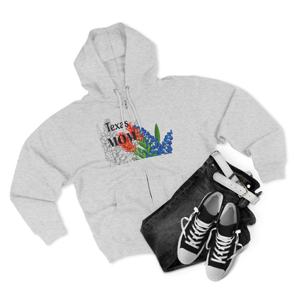 Texas MOM-Floral Unisex Zip Hoodie - Comfortable and Stylish
