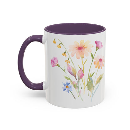 Happy Easter Floral Accent Coffee Mug - Celebrate Spring with Colorful Design