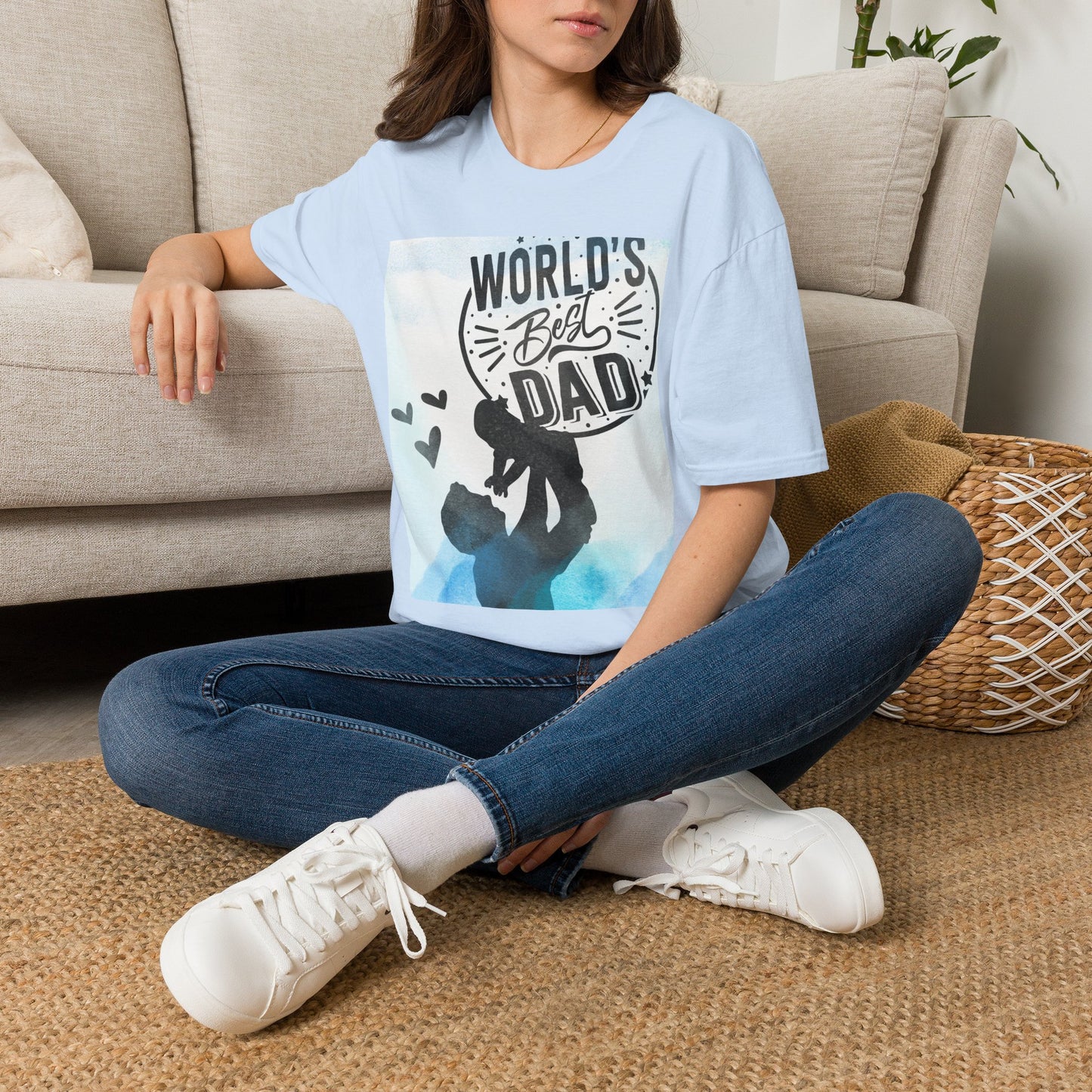 World's Best Dad T-Shirt — Dad & Child Silhouette Father’s Day Tee