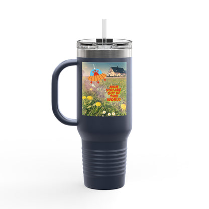 Mom Hero 40oz Insulated Travel Mug - Bright & Cheerful Design