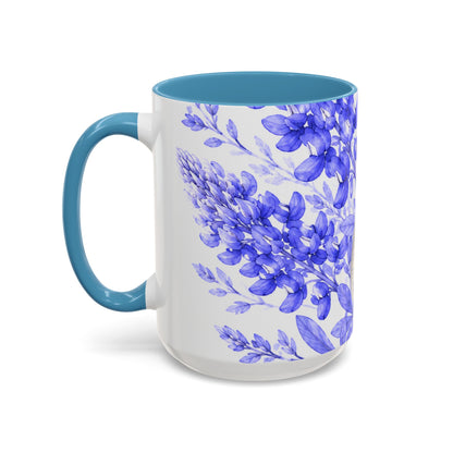 Cowboy Hat Bluebonnet Accent Coffee Mug – Texas Wildflower Floral Tea Cup (11/15oz)