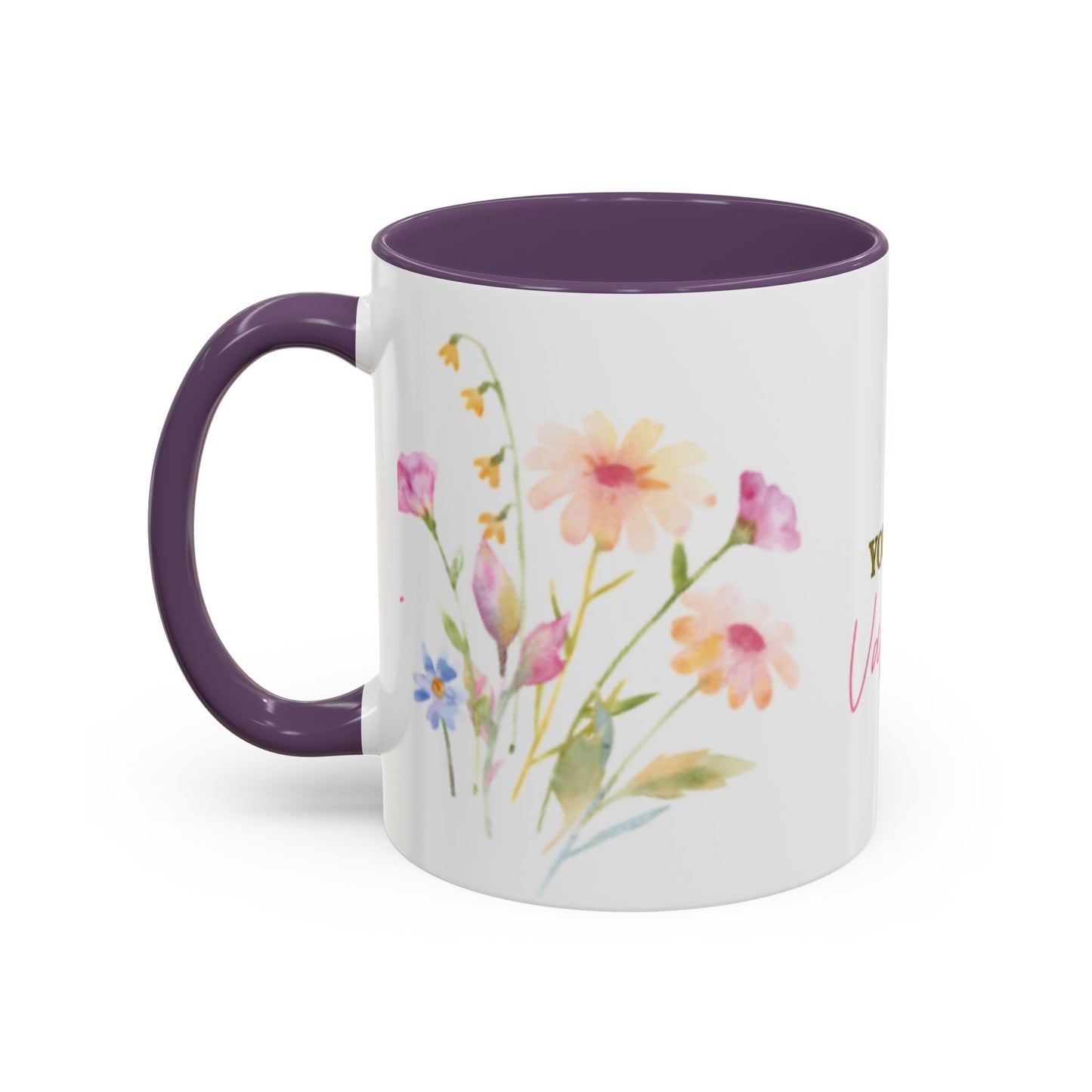 Valentine Floral Coffee Mug — "You Are My Valentine" Accent Mug