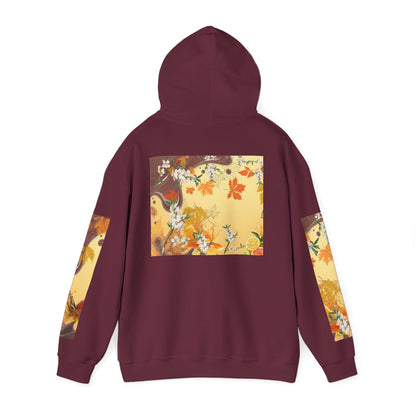 Whispering Maple Hooded Sweatshirt, Cozy Fall Hoodie, Unisex Sweatshirt for Nature Lovers, Perfect Gift for Thanksgiving, Leaf Print Sweatshirt