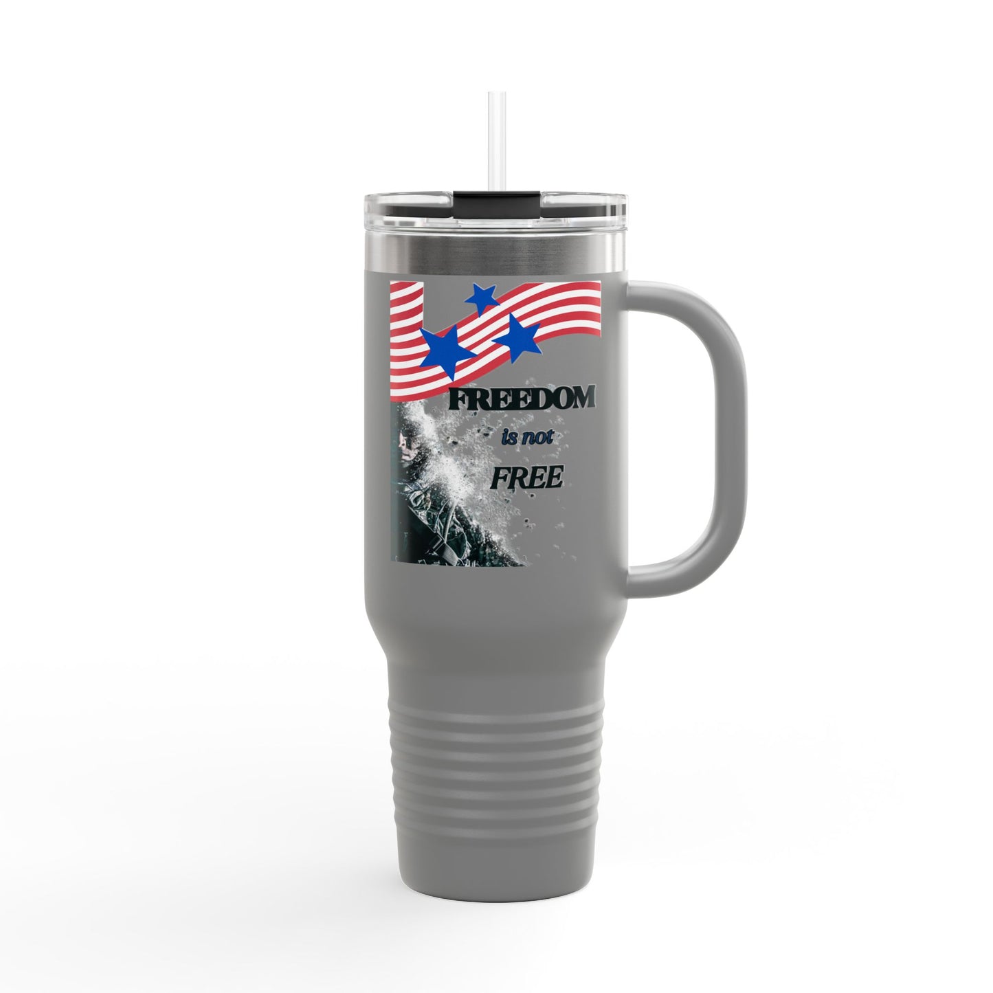 Freedom-Themed Insulated Travel Mug, 40oz – Perfect for Road Trips, Holidays, and Outdoor Adventures, Gifts for Patriots, Coffee Lovers, USA