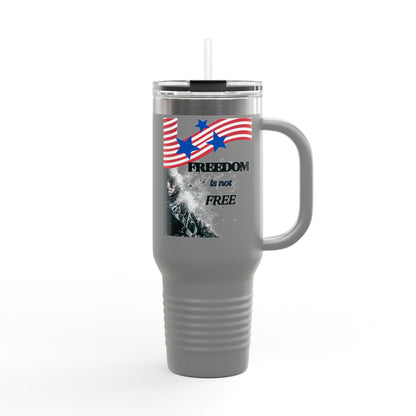 Freedom-Themed Insulated Travel Mug, 40oz – Perfect for Road Trips, Holidays, and Outdoor Adventures, Gifts for Patriots, Coffee Lovers, USA