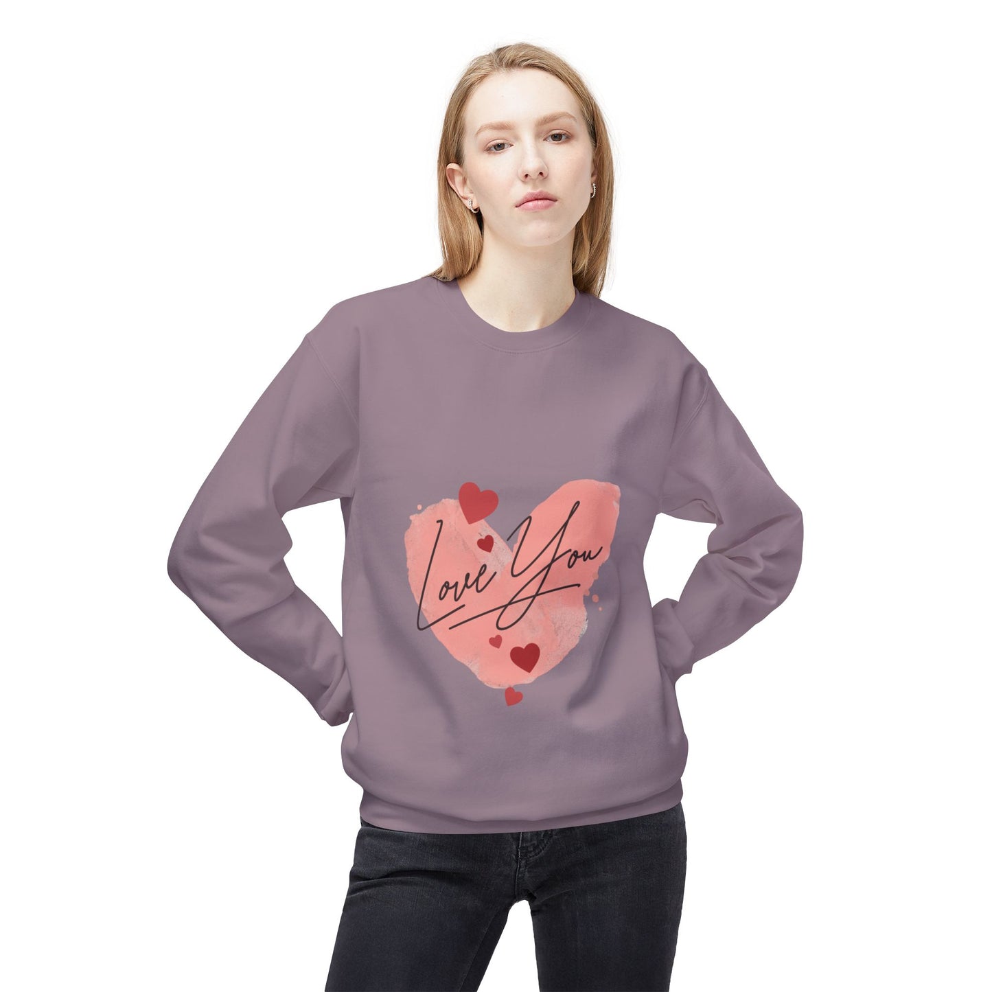 Love You Unisex Midweight Softstyle Fleece Crewneck Sweatshirt