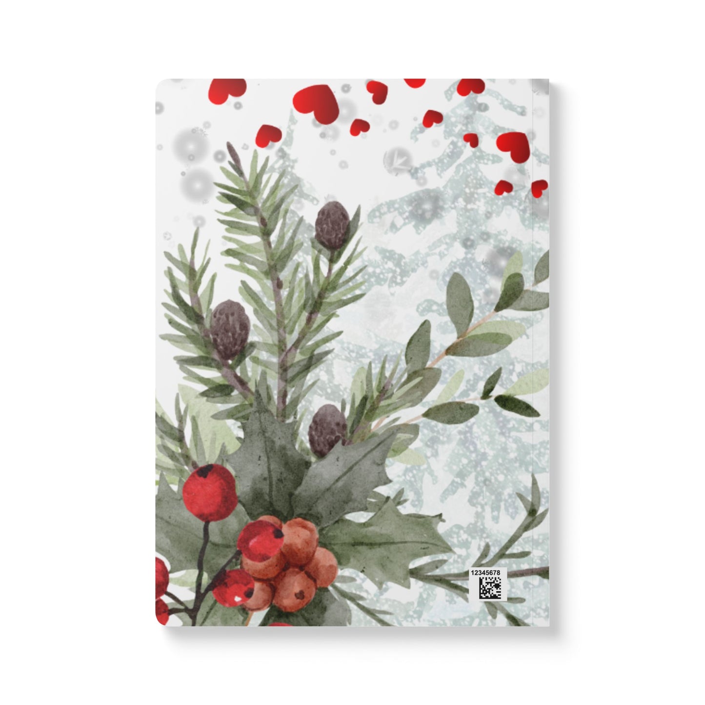 Her Heart Winter Floral Softcover Journal — Romantic Snowy Keepsake Notebook