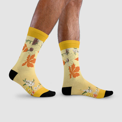 Whispering Maple Crew Socks - Cozy Everyday Essentials, Gift for Her, Stylish Footwear, Fun Accessories