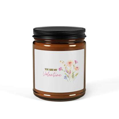 You Are My Valentine Scented Soy Candle (Multi-Size, Amber Jar)