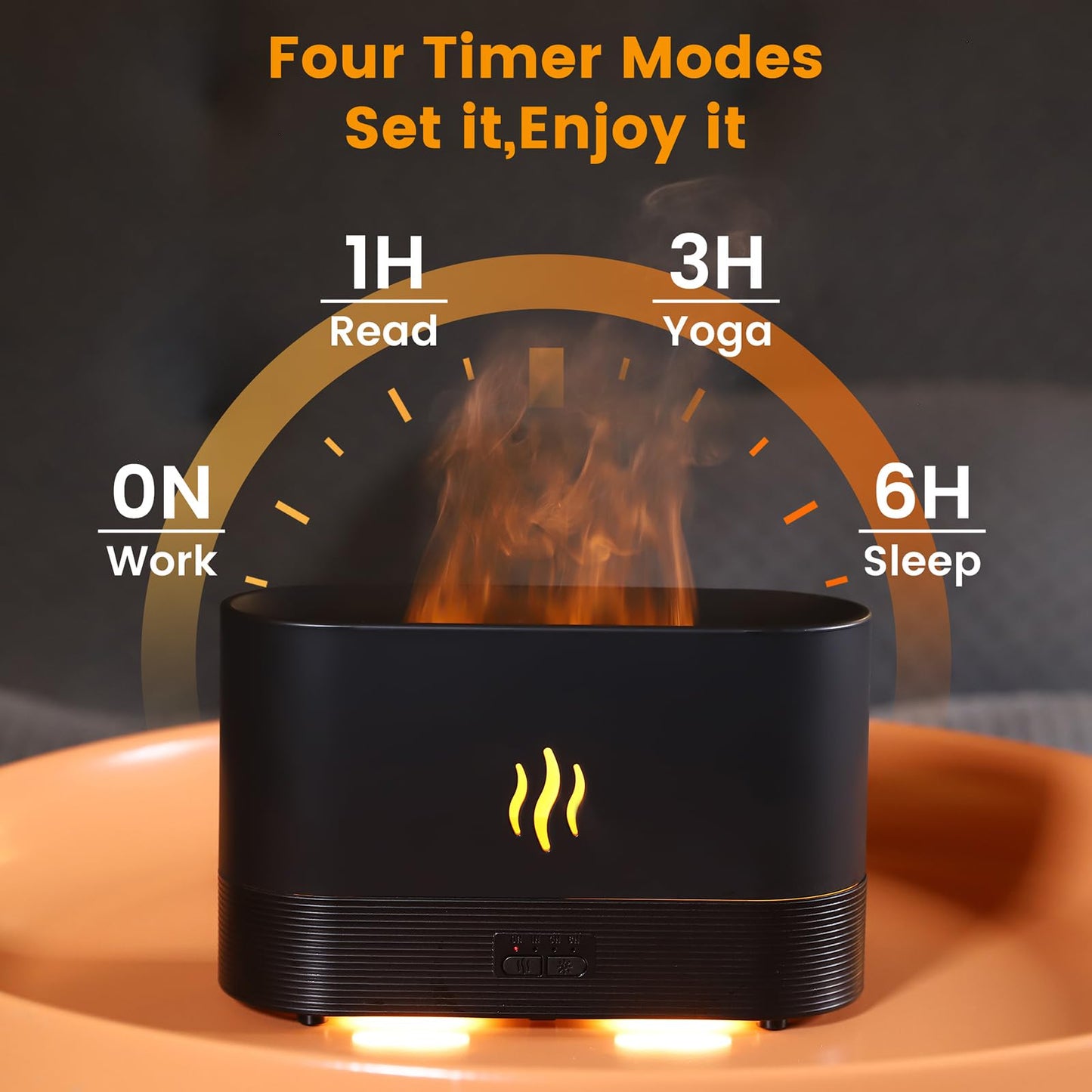 Flame Diffuser, Aromatherapy Diffuser with Power Adapter & 25db Audio Bluetooth