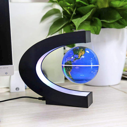 Magnetic Levitating Globe with LED Light, Cool Tech Gift for Men Father Boys and Girls, Birthday Gifts for Kids, Floating Globes World Desk Gadget Decor in Office Home Display (Silver)