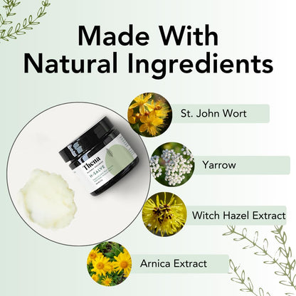 Intense Hemorrhoid Treatment Natural Hemorrhoid Relief Cream, Max Strength Herbal Anal Fissure Relief Ointment with Organic Witch Hazel for Postpartum Piles, Best with Thena Sitz Bath Soak, Women Men