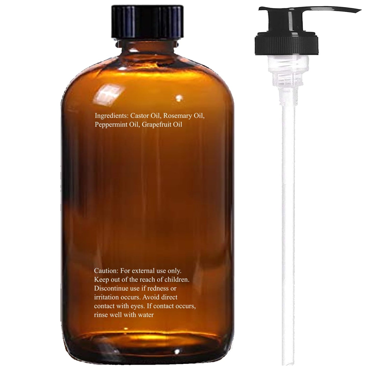 Castor Oil 16 Fl Oz (Glass Bottle) - Original Unrefine0% Pure and Natural, Cold Pressed, and Hexane-Free - Hair Oil, Body Oil