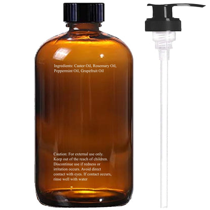 Castor Oil 16 Fl Oz (Glass Bottle) - Original Unrefine0% Pure and Natural, Cold Pressed, and Hexane-Free - Hair Oil, Body Oil