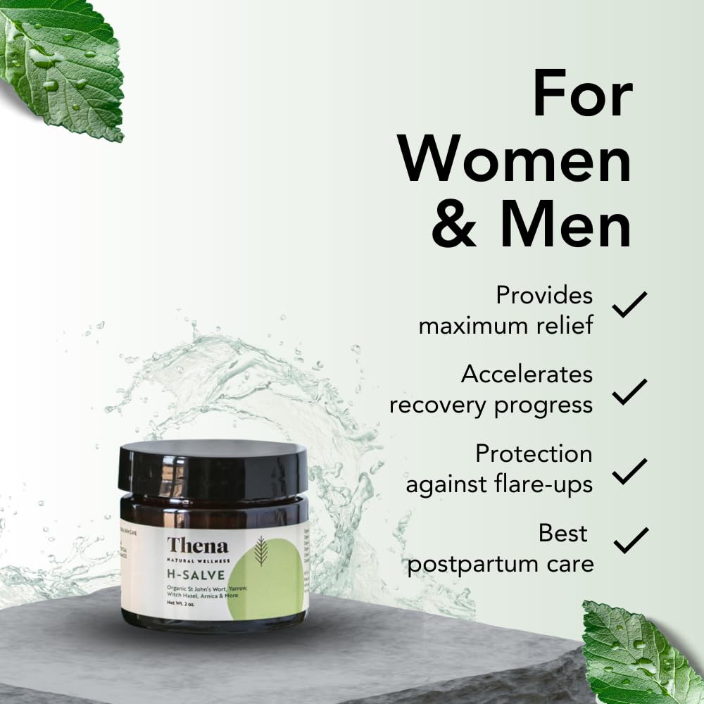 Intense Hemorrhoid Treatment Natural Hemorrhoid Relief Cream, Max Strength Herbal Anal Fissure Relief Ointment with Organic Witch Hazel for Postpartum Piles, Best with Thena Sitz Bath Soak, Women Men