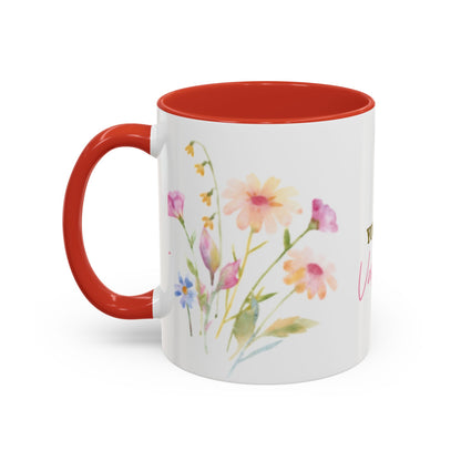 Valentine Floral Coffee Mug — "You Are My Valentine" Accent Mug