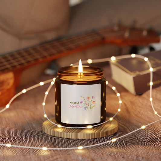 You Are My Valentine Scented Soy Candle (Multi-Size, Amber Jar)