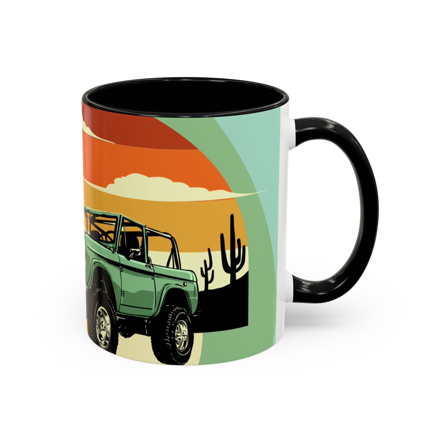 Vintage Off-Road Truck Coffee Mug — Desert Sunset Accent