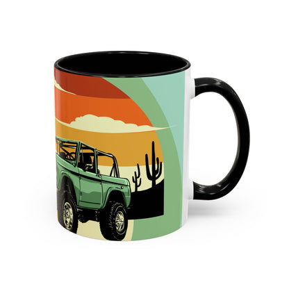 Vintage Off-Road Truck Coffee Mug — Desert Sunset Accent
