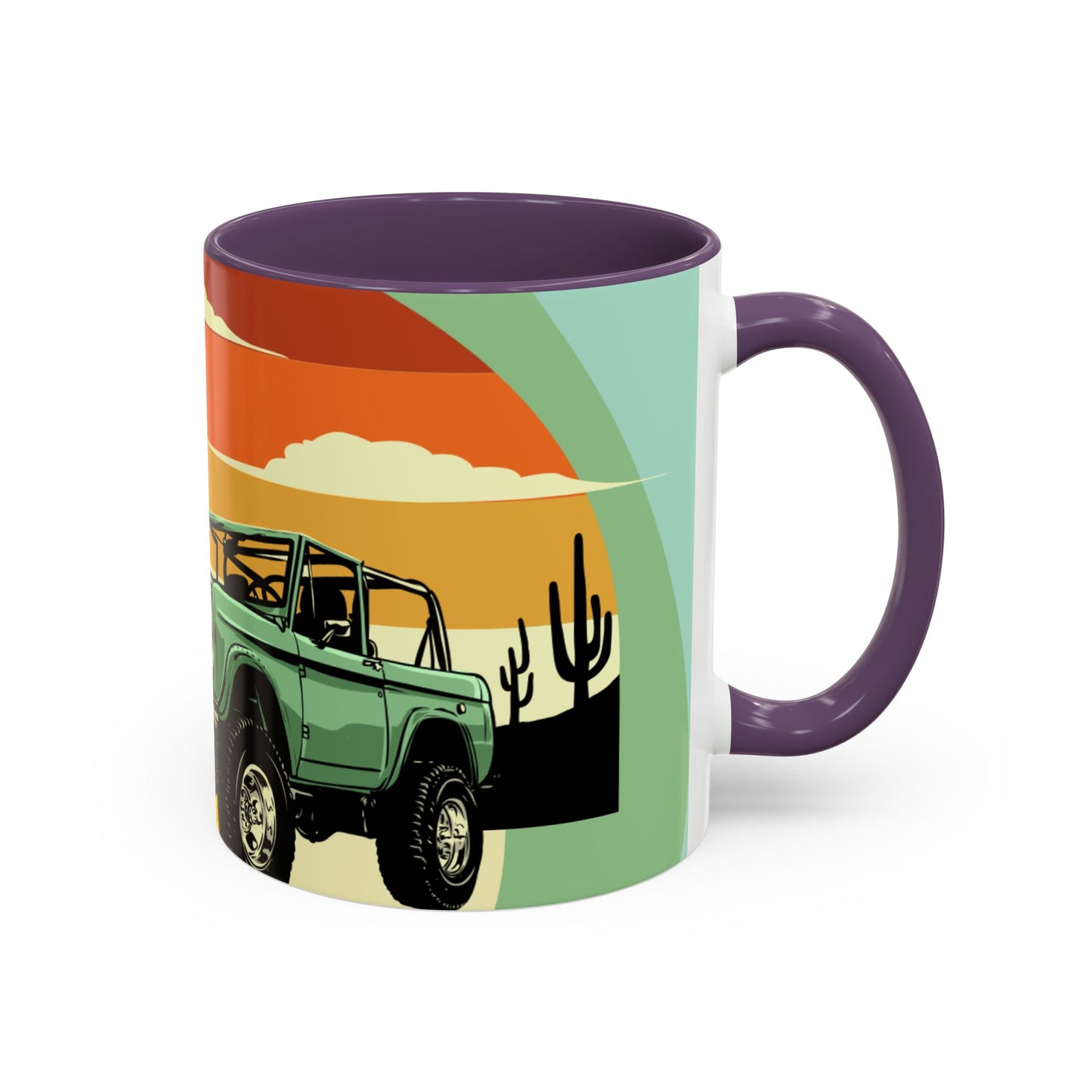 Vintage Off-Road Truck Coffee Mug — Desert Sunset Accent