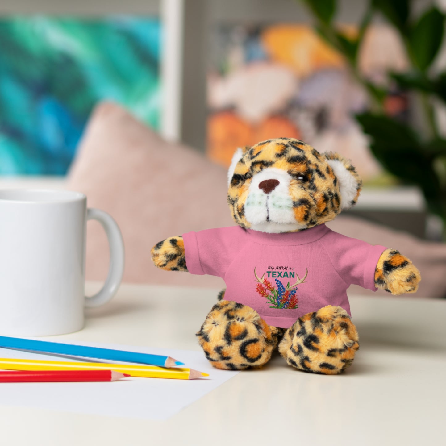 Texas MOM-Themed Stuffed Animal with Tee - Perfect Gift for Kids and Collectors