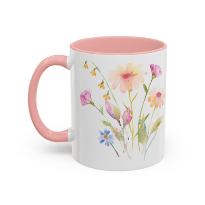 Happy Easter Floral Accent Coffee Mug - Celebrate Spring with Colorful Design