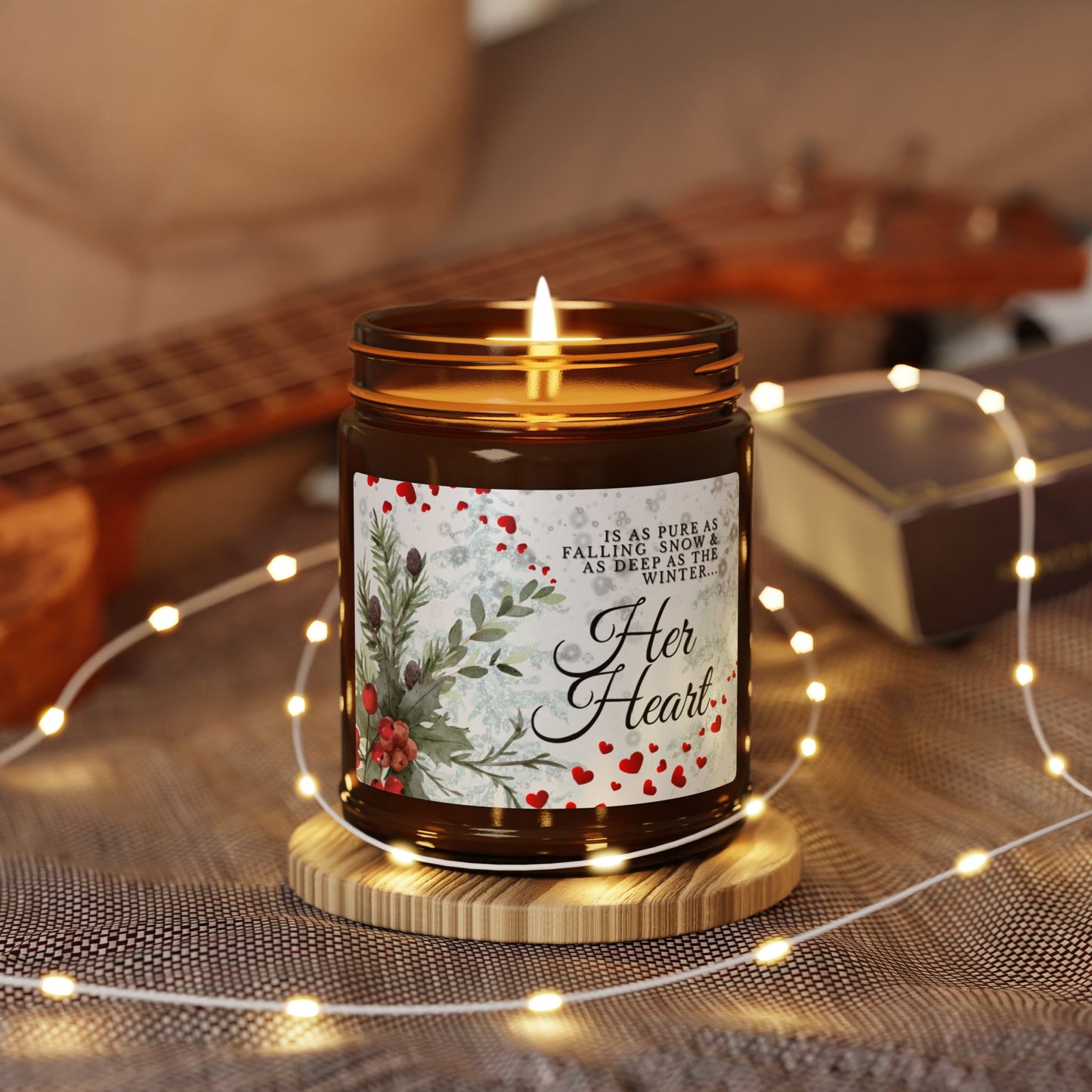 'She Is As Deep As The Winter' Scented Soy Candle — Amber Jar (Multi-Size)