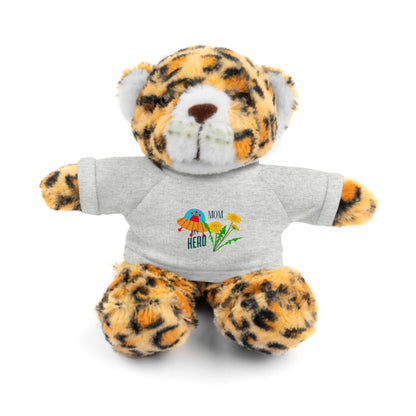 MOM is my Hero Stuffed Animal Tee Bear - Perfect Gift for Kids & Celebrations
