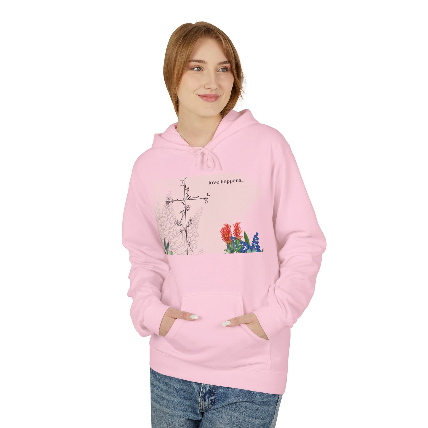 Love Happens Unisex Fleece Hoodie - Comfort & Inspiration