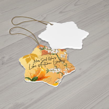 Whispering Maple Ceramic Ornament, Fall Decor, Holiday Gift, Seasonal Home Decoration, Thanksgiving Ornament, Warm Wishes Decor