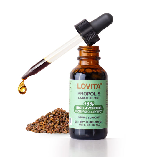 Bee Propolis Liquid Extract 500mg, 5:1 Resin Drops with 18% Bioflavonoids, Alcohol-Free Antioxidant, Immune Support & Throat Soothing, Gluten-Free, Non-GMO, 1 Fl Oz (30 mL), 30 Day Supply