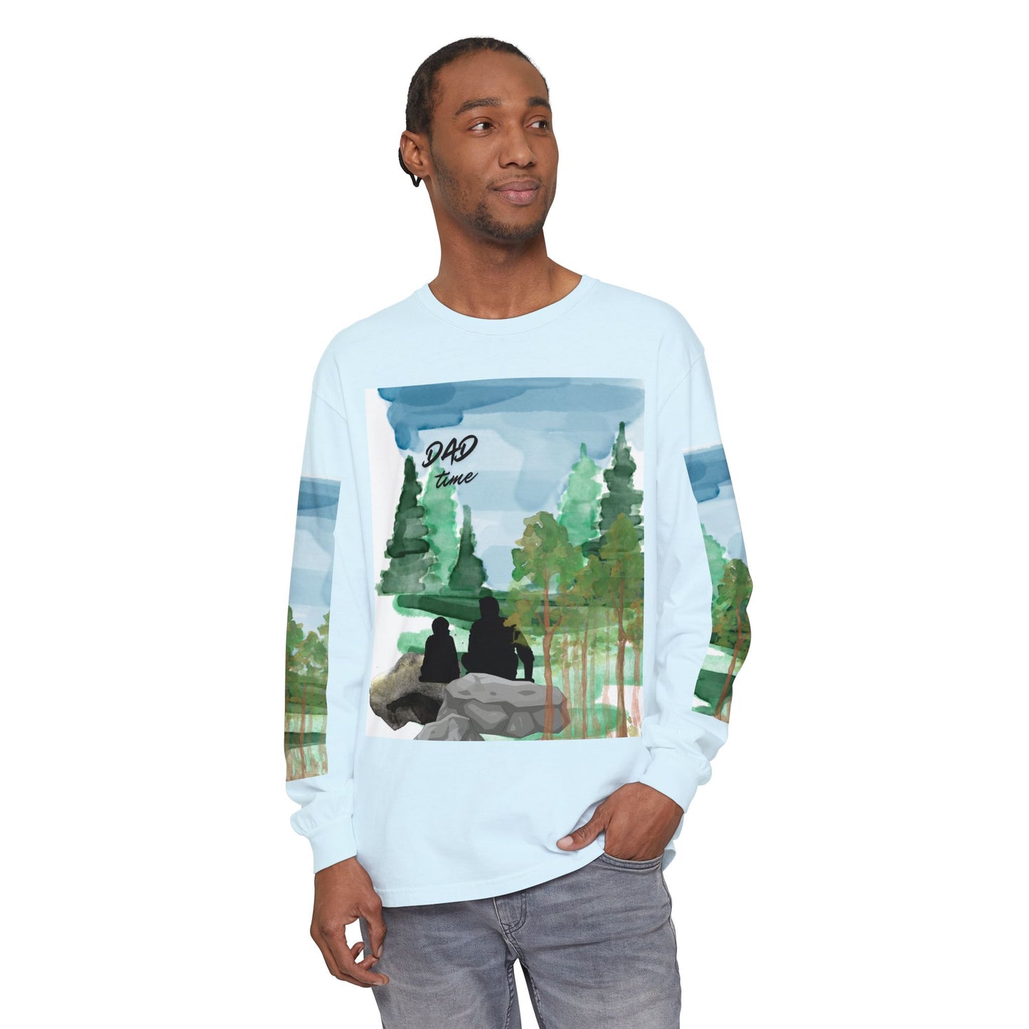 Dad Time Long Sleeve Tee — Father & Kids Nature Camp Shirt
