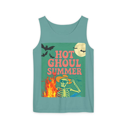 Hot Ghoul Summer Tank Top, Halloween Shirt, Unisex Summer Wear, Summer Party Top, Trendy Graphic Tank, Beach Outfit