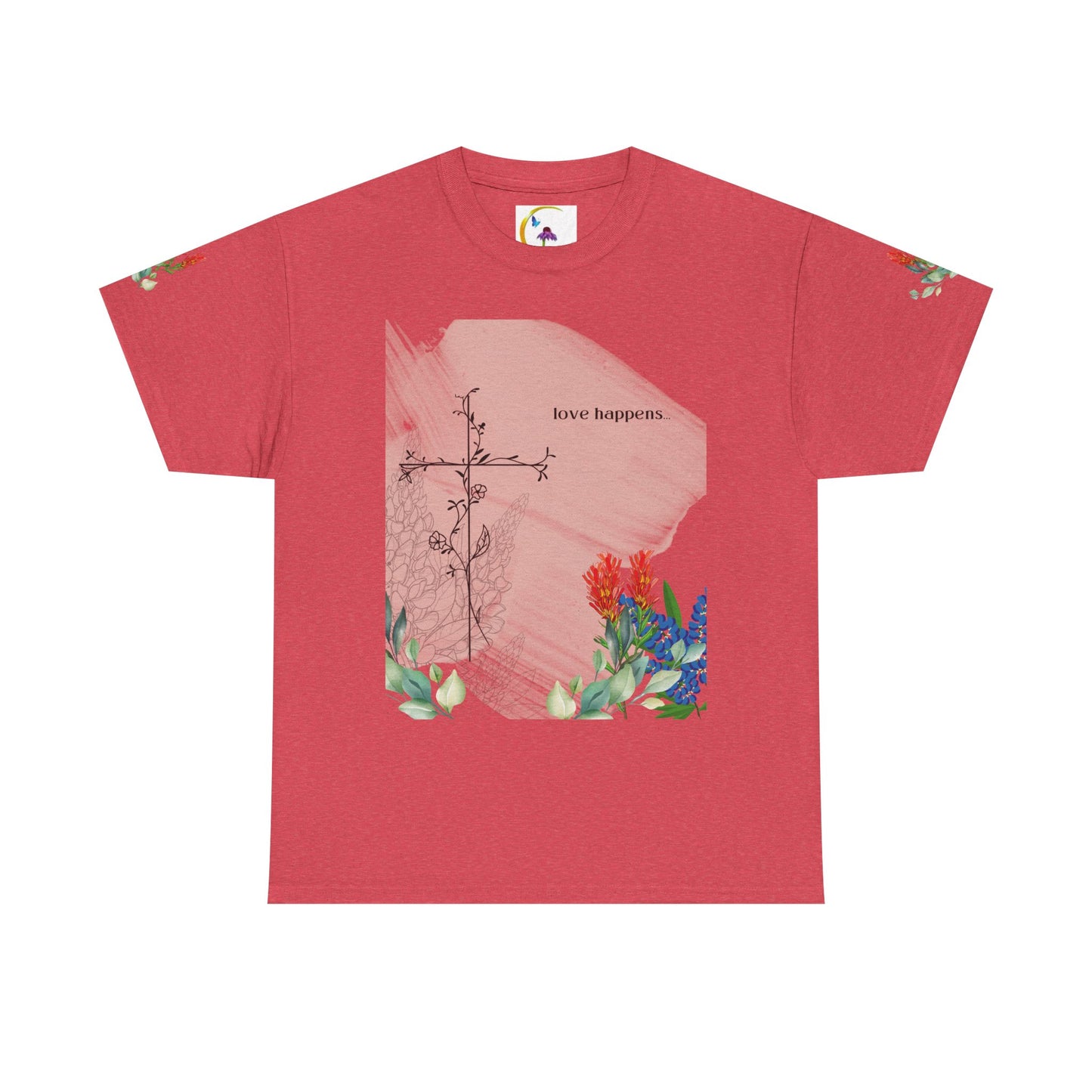 Floral Love Happens Unisex Heavy Cotton Tee