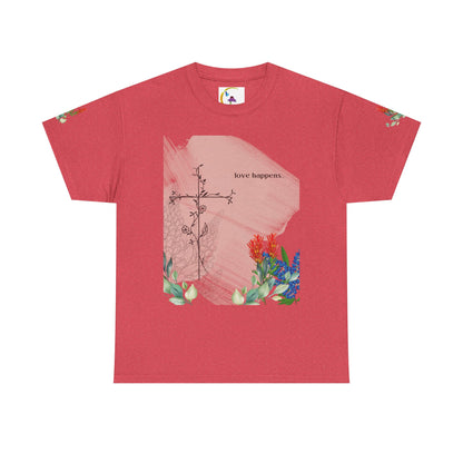 Floral Love Happens Unisex Heavy Cotton Tee