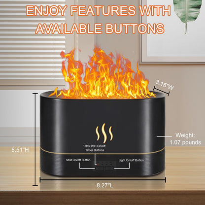 Flame Diffuser, Aromatherapy Diffuser with Power Adapter & 25db Audio Bluetooth