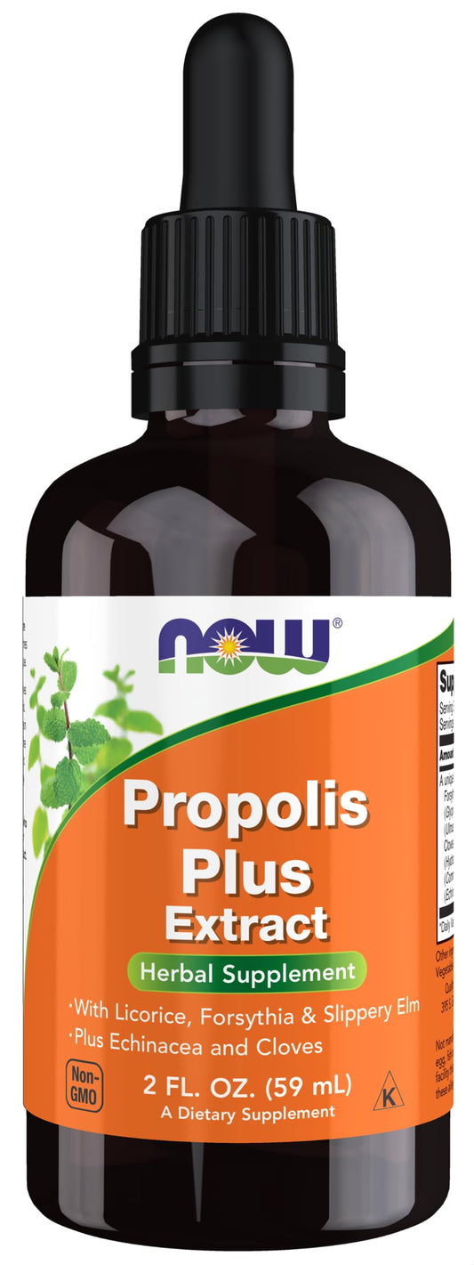 NOW Food Propolis Plus Extract Liquid with Dropper, Herbal Supplement, 2-Ounce