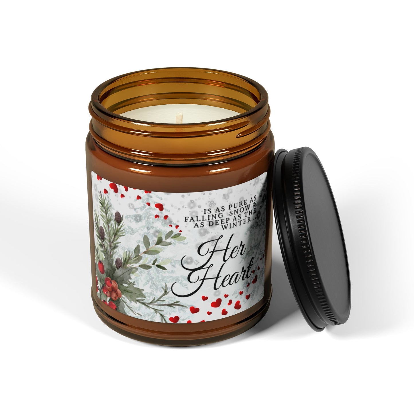 'She Is As Deep As The Winter' Scented Soy Candle — Amber Jar (Multi-Size)