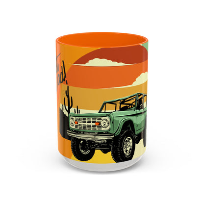 Vintage Off-Road Truck Coffee Mug — Desert Sunset Accent
