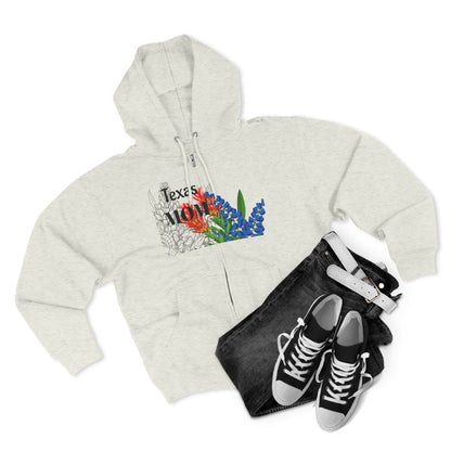 Texas MOM-Floral Unisex Zip Hoodie - Comfortable and Stylish