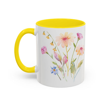 Happy Easter Floral Accent Coffee Mug - Celebrate Spring with Colorful Design
